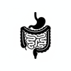 black and white icon representing gut 